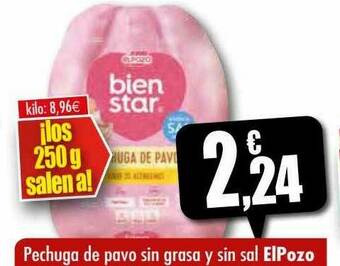 Unide Supermercados Pechuga De Pavo Sin Grasa Y Sin Sal Elpozo oferta