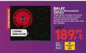 Worten Balay Placa De Vitrocerámica N3eb715lr oferta