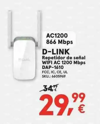 Worten D-lin K Repetidor De Señal Wifi Ac 1200 Mbps Dap-1610 oferta