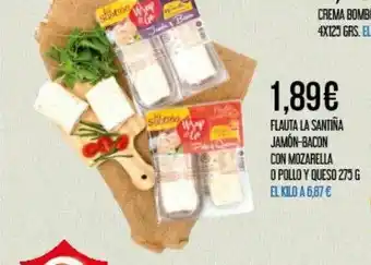 Claudio Flauta La Santiña Jamón-bacon Con Mozarella O Pollo Y Queso 275g oferta
