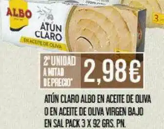 Claudio Atún Claro Albo En Aceite De Oliva O En Aceite De Oliva Virgen Bajo En Sal Pack oferta