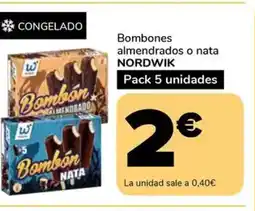 Supeco NORDWIK Bombones almendrados o nata oferta