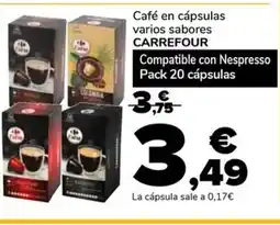Supeco CARREFOUR Café en cápsulas varios sabores oferta