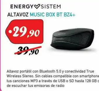 Microsshop Energy Sistem Altavoz Music Box Bt Bz4+ oferta