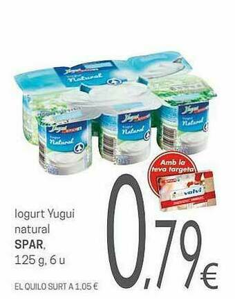 Valvi Supermercats Iogurt Yugui Natural Spar oferta