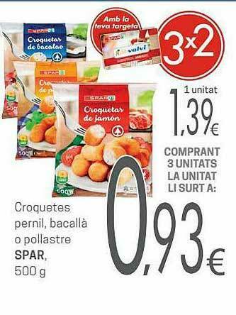 Valvi Supermercats Croquetes Pernil Bacallà O Pollastre Spar oferta