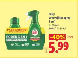 Lidl FAIRY Lavavajillas spray 3 en 1 oferta