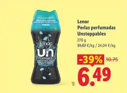 Lidl LENOR Perlas perfumadas Unstoppables oferta