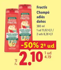 Lidl GARNIER Fructis champú adiós daños oferta