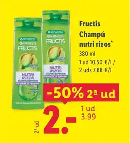 Lidl GARNIER Fructis champú nutri rizos oferta