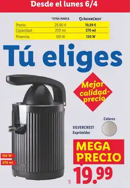 Lidl SILVERCREST Exprimidor oferta