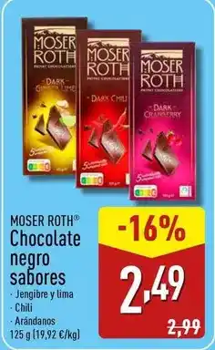 ALDI Moser roth - chocolate negro sabores oferta