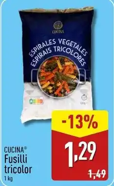 ALDI La cuina - fusilli tricolor oferta
