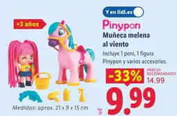 Lidl PINYPON Muñeca melena al viento oferta