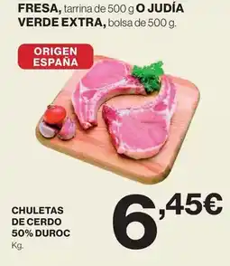 Hipercor Origen - chuletas de cerdo 50% duroc oferta