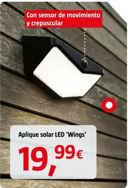 Bauhaus Aplique solar LED 'Wings' oferta