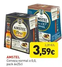 Hiperber Amstel - cerveza normal o 0,0 oferta
