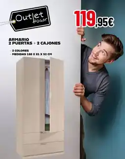 Outlet Hogar Armario 2 puertas + 2 cajones oferta
