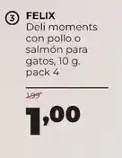 Alimerka Purina - felix deli moments con pollo o salmon para gatos oferta