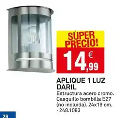 Bricoking Apliques 1 luz daril oferta