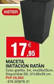 Bricoking Keter - macetas imitación ratán oferta