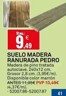 Bricoking Pedro - suelo madera ranurada oferta