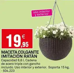 Bricoking Maceta colgante imitación ratan oferta