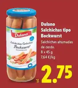 Lidl Dulano - salchichas tipo bockwurst oferta