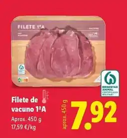 Lidl Filete de vacuno 1a oferta