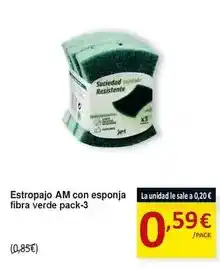 SPAR Estropajo am con esponja fibra verde pack-3 oferta