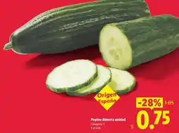 Lidl Pepino almeria unidad oferta