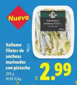 Lidl Italiamo - filetes de anchoas marinados con pistacho oferta