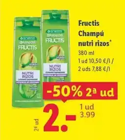 Lidl Fructis - champú nutri rizos oferta