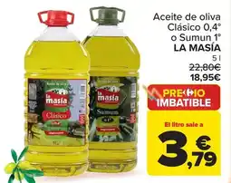 Carrefour La masía - aceite de oliva clásico 04° o sumun 1° oferta