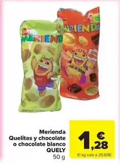 Carrefour Express Quely - merienda quelitas y chocolate o chocolate blanco oferta