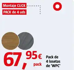 Bauhaus Pack de 4 losetas pack de 'WPC' oferta