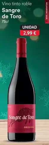 GM Cash & Carry Sangre de toro - vino tinto roble oferta