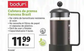 Lidl Bodum Cafetera De Prensa Francesa Brazil oferta