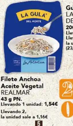 Gadis REALMAR Filete Anchoa Aceite Vegetal oferta