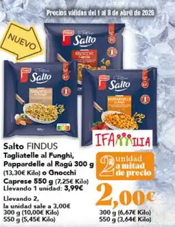 Gadis FINDUS Salto Tagliatelle al Funghi, Pappardelle al Ragú o Gnocchi Caprese oferta