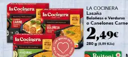 Gadis LA COCINERA Lasaña Boloñesa o Verduras o Canelones Carne oferta