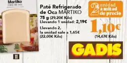Gadis MARTIKO Paté Refrigerado de Oca oferta