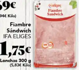 Gadis IFA ELIGES Fiambre Sándwich oferta