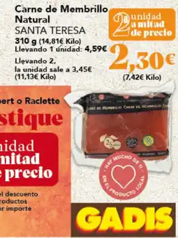 Gadis SANTA TERESA Carne de Membrillo Natural oferta