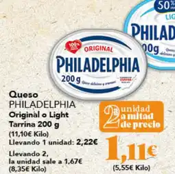 Gadis PHILADELPHIA Queso Original o Light Tarrina oferta