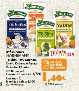 Gadis HORNIMANS Infusiones Té Slim, Infu Sueños, Dren, Digest o Relax Estuche oferta