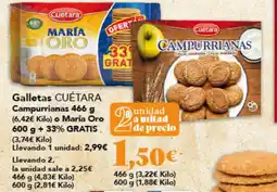 Gadis CUÉTARA Galletas Campurrianas o María Oro oferta