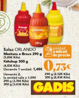 Gadis ORLANDO Salsa Mostaza o Brava oferta