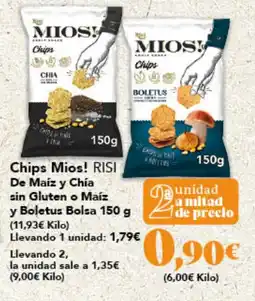 Gadis RISI Chips Mios! De Maíz y Chia sin Gluten o Maíz y Boletus oferta