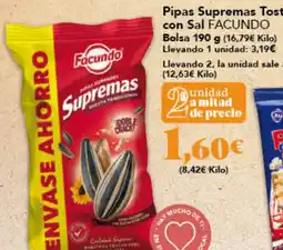Gadis FACUNDO Pipas Supremas Tostadas con Sal oferta